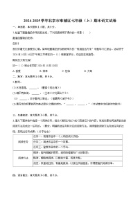2024-2025学年北京市东城区七年级（上）期末语文试卷（含详细答案解析）