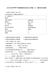 2024-2025学年广东省深圳市宝安区七年级（上）期末语文试卷(含详细答案解析)