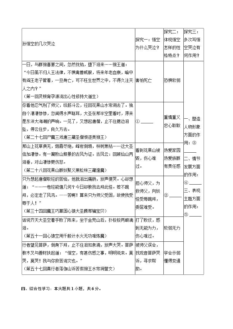 2024-2025学年湖南省长沙市开福区青竹湖湘一外国语学校七年级（上）期末语文试卷(含详细答案解析)第3页