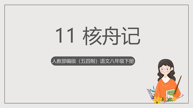 人教部编版（五四制）语文八下第11课《 核舟记》课件第1页