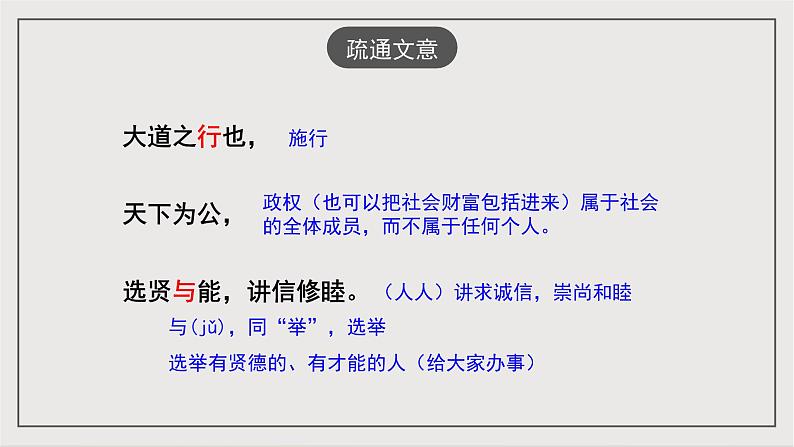 人教部编版（五四制）语文八下第22课《礼记》二则——大行其道也  课件第5页