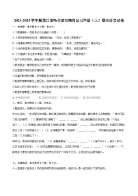 2024-2025学年黑龙江省哈尔滨市南岗区七年级（上）期末语文试卷（含详细答案解析）