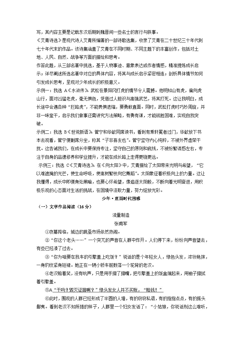 2024-2025学年浙江省台州市临海市九年级上学期期末考试语文试卷（解析版）第3页
