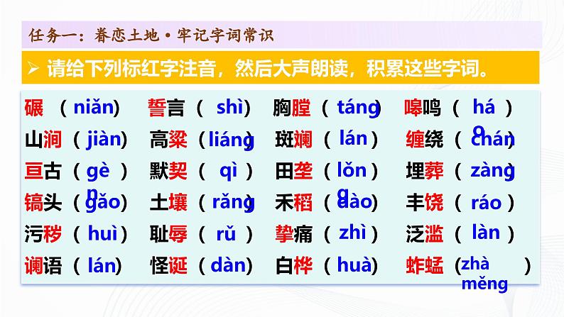 8 《土地的誓言》 - 初中语文七年级下册 同步教学课件（人教部编版2024）第7页