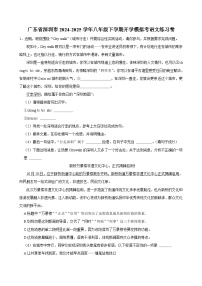 广东省深圳市名校2024-2025学年八年级下学期开学模拟检测 语文练习卷（含解析）
