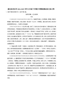 湖北省武汉市2024-2025学年七年级下学期开学适应性模拟测试 语文练习卷（含解析）