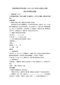 陕西省西安市经开区2024-2025学年九年级(上)期末考试语文试卷（解析版）