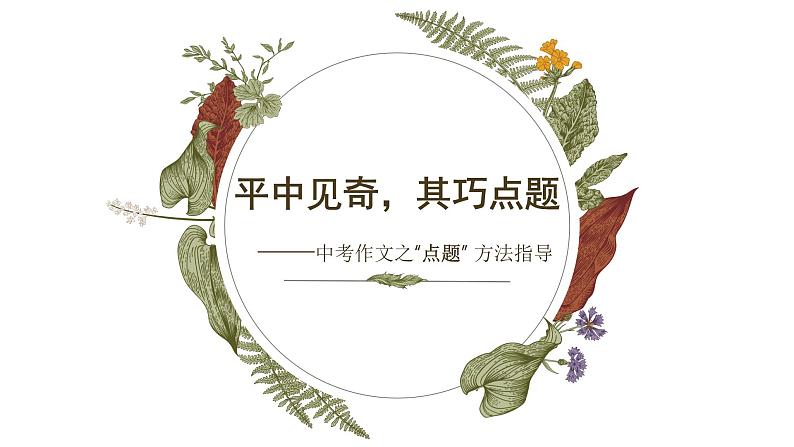 中考语文作文专题复习之《中考作文“点题”方法指导》课件第1页