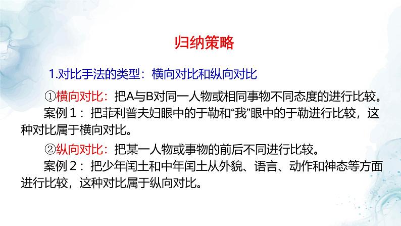 中考语文二轮专项复习 小说中的对比手法专题复习 教学课件第8页