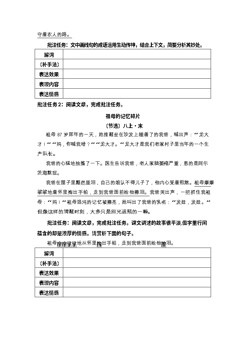 中考语文阅读句段批注——其他赏析（含答案）学案第3页