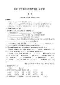 2024年中考语文模拟试卷二（徐州卷）（2份，原卷版+解析版）