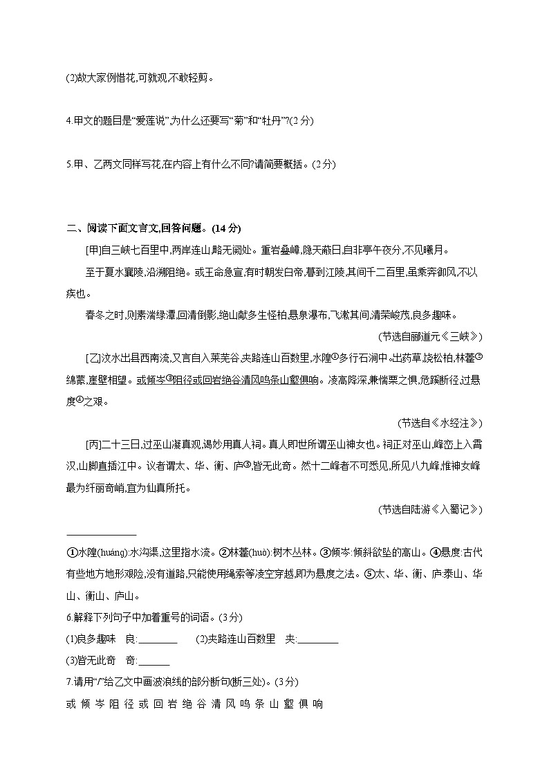 5 文言文阅读 2025年中考语文一轮复习考点专题练（含答案）第2页