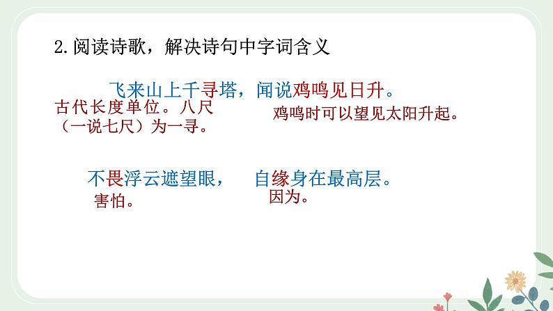 第五单元 21 古代诗歌五首 登飞来峰 - 初中语文七年级下册 同步教学课件（人教部编版2024）第8页