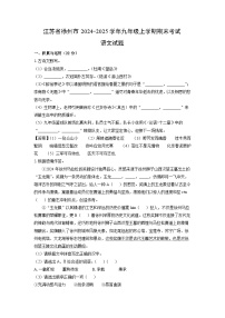 2024~2025学年江苏省徐州市九年级上学期期末语文试卷（解析版）