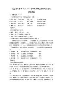 2024-2025学年辽宁省本溪市九年级上学期期末考试语文试卷（解析版）