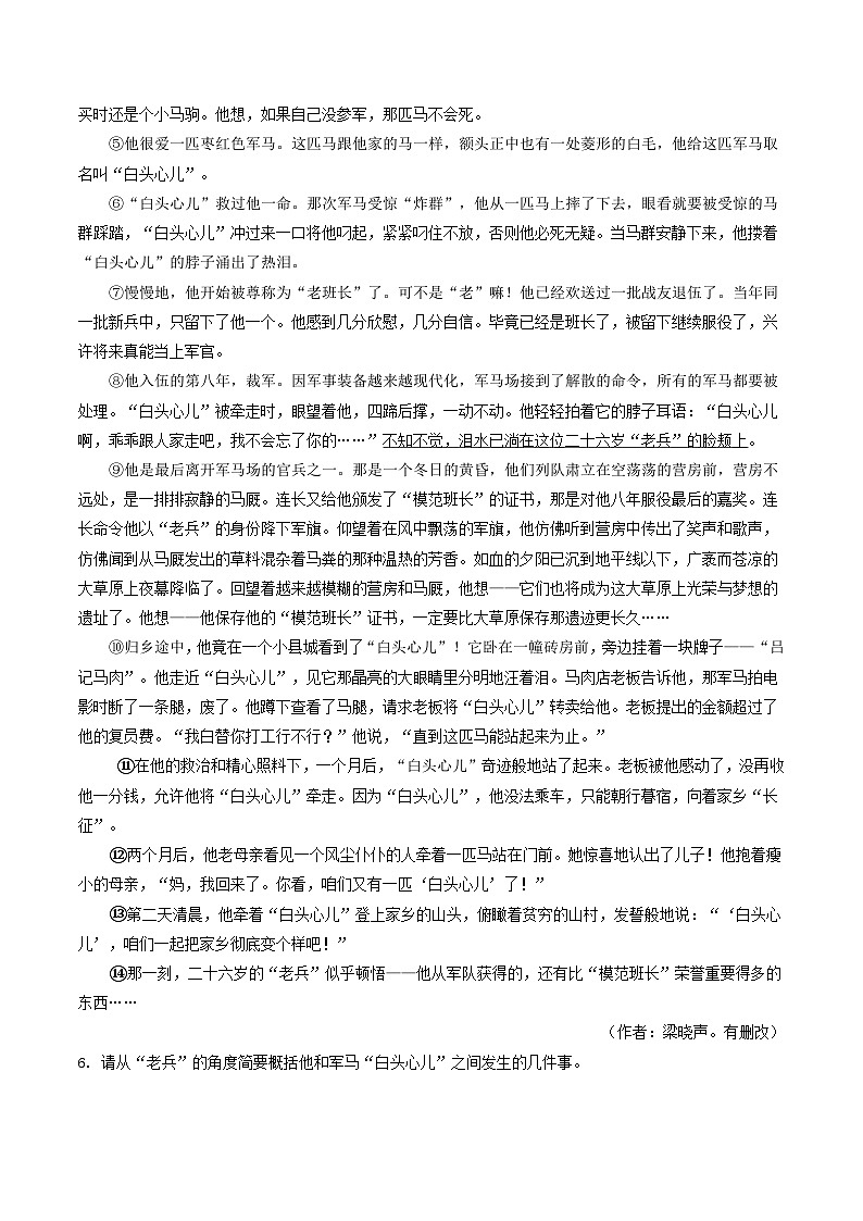 专题06 文学类文本阅读-【好题汇编】 5年（2020-2024）中考1年模拟语文真题分类汇编（河南专用）（原卷版）第3页