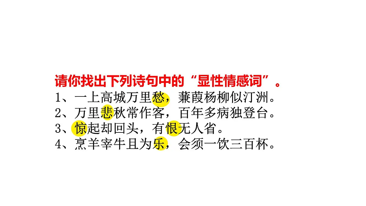 2025届中考语文复习：中考古诗词鉴赏复习之情感分析课件第7页