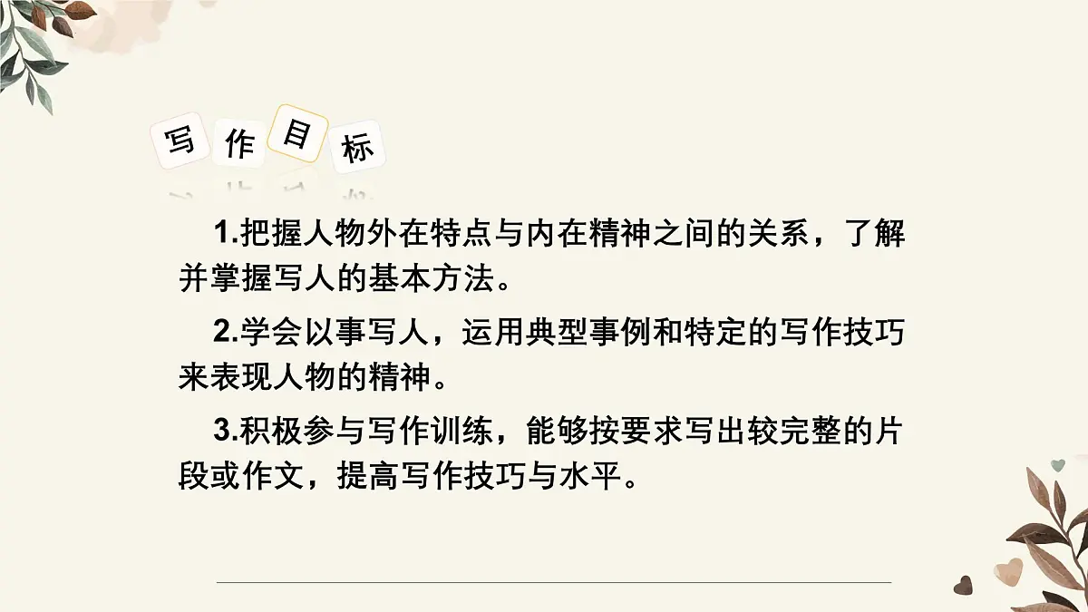 第一单元写作《写出人物特点》课件-2024-2025学年七年级语文下册（人教部编版2024）第4页