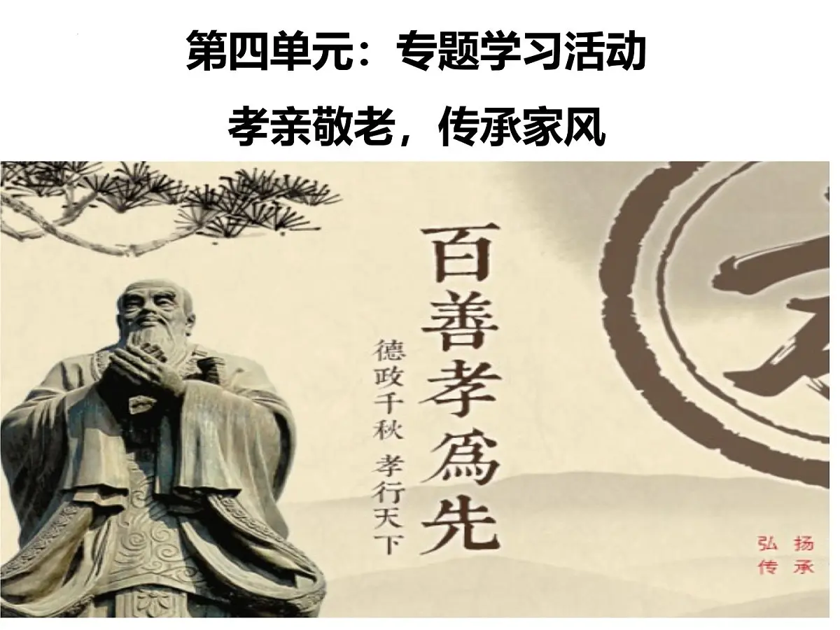 部编版（2024）2024-2025年第二学期 语文 七年级下册 第四单元专题学习活动《孝亲敬老，传承家风》课件第1页