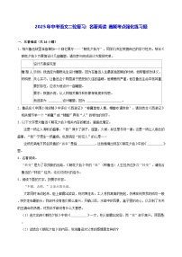 2025年中考语文二轮复习：名著阅读 高频考点强化练习题（含答案解析）