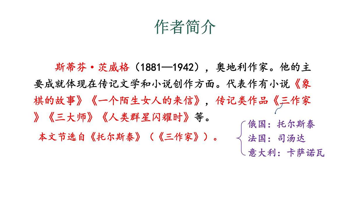 初中语文新人教部编版七年级下册第一单元3 列夫·托尔斯泰教学课件2025春第3页
