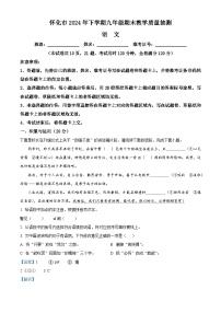 湖南省怀化市2024-2025学年九年级上学期语文试题（解析版）
