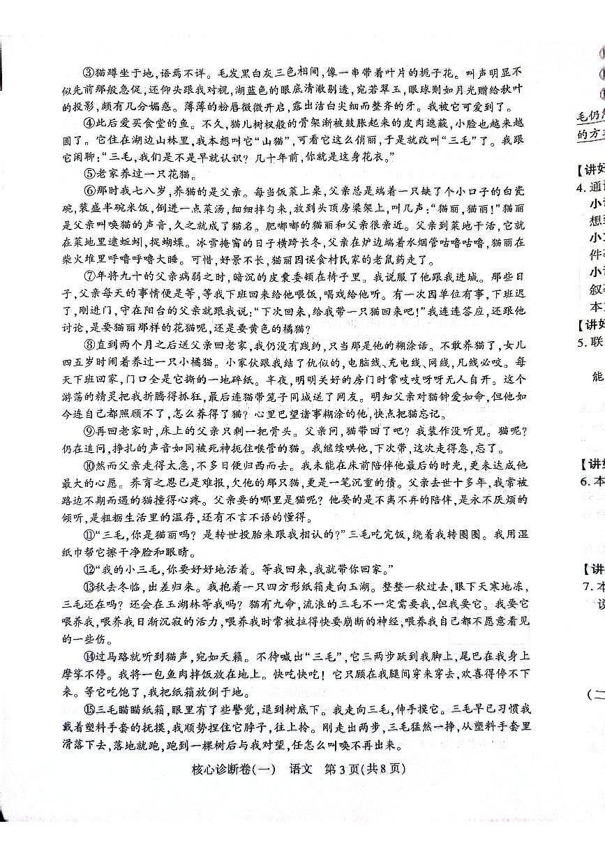 2025年河南省济源沁园中学九年级下学期语文期中试卷第3页