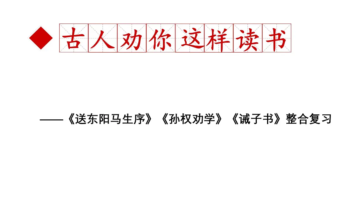 初中文言文《送东阳马生序》《孙权劝学》《诫子书》整合复习课件第2页