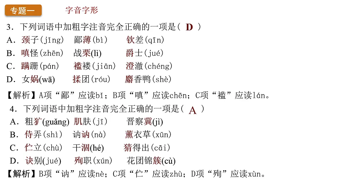 部编版七年级语文上册期末综合复习课件第3页