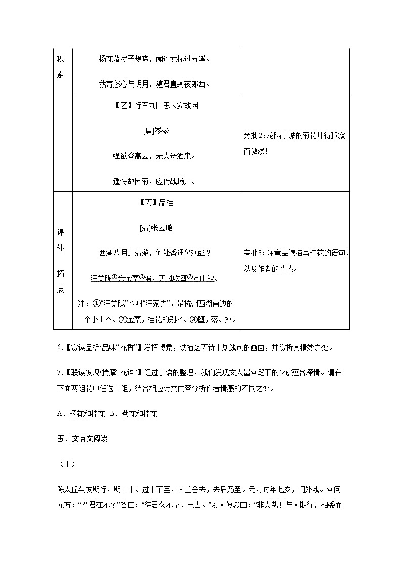 2024-2025学年浙江省温州市七年级上册期中语文检测试题合集2套（含解析）第3页