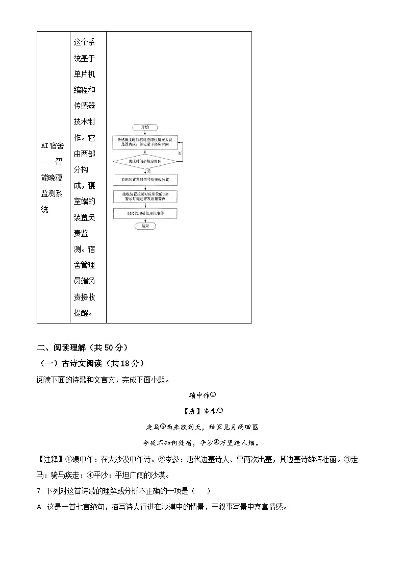 2025年湖南省长沙市望城区中考一模语文试题（原卷版+解析版）第3页