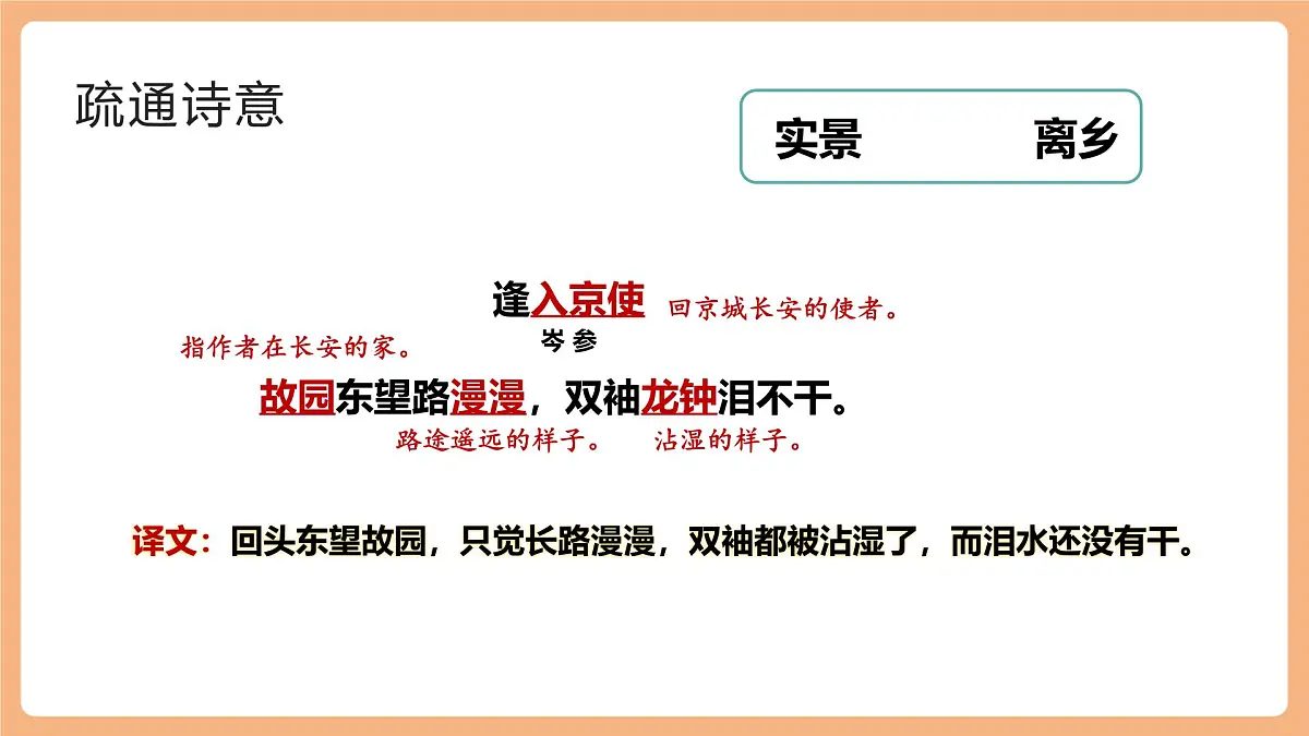 人教统编版语文七下 第三单元 课外古诗词诵读 逢入京使 课件第7页