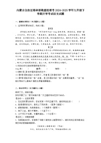 内蒙古自治区锡林郭勒盟校联考2024-2025学年九年级下学期开学考试语文试题（含答案）