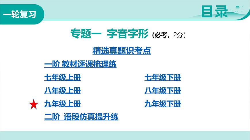 2025年中考语文一轮复习-九上语文全册知识点复习课件第1页