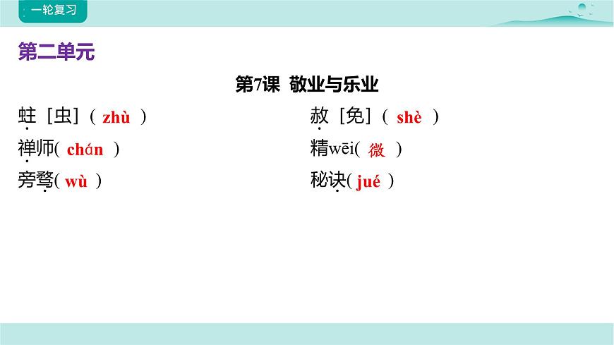 2025年中考语文一轮复习-九上语文全册知识点复习课件第5页