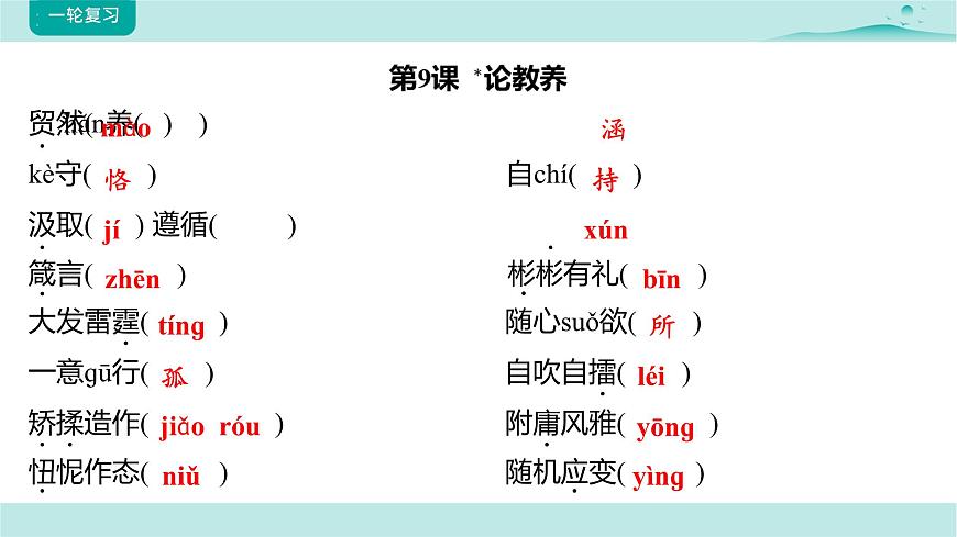 2025年中考语文一轮复习-九上语文全册知识点复习课件第8页