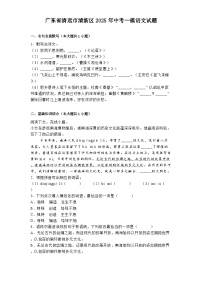 广东省清远市清新区2025年中考一模语文试题（含答案）