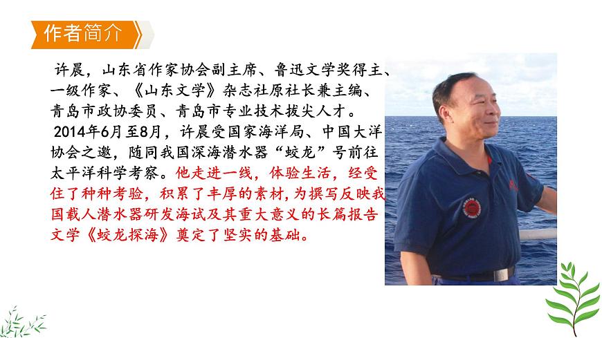 初中 语文 人教部编版（2024）七年级下册（2024） 第六单元23 “蛟龙”探海 课件第4页