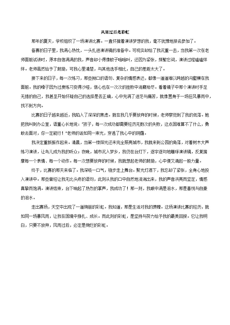 01 成长感悟类·作文主题精训-备战2025年中考语文作文五大主题解读与优秀例文讲练（全国通用）例文版第2页