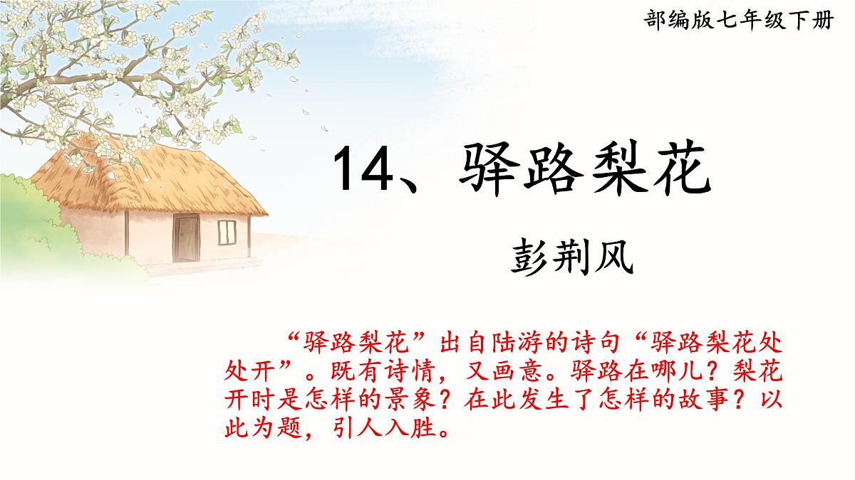 初中 语文 人教部编版（2024）七年级下册（2024）第四单元14 驿路梨花 课件第2页