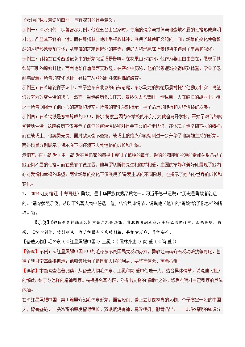 2024年中考语文真题分类汇编专题08  名著导读（第03期）（解析版）第2页