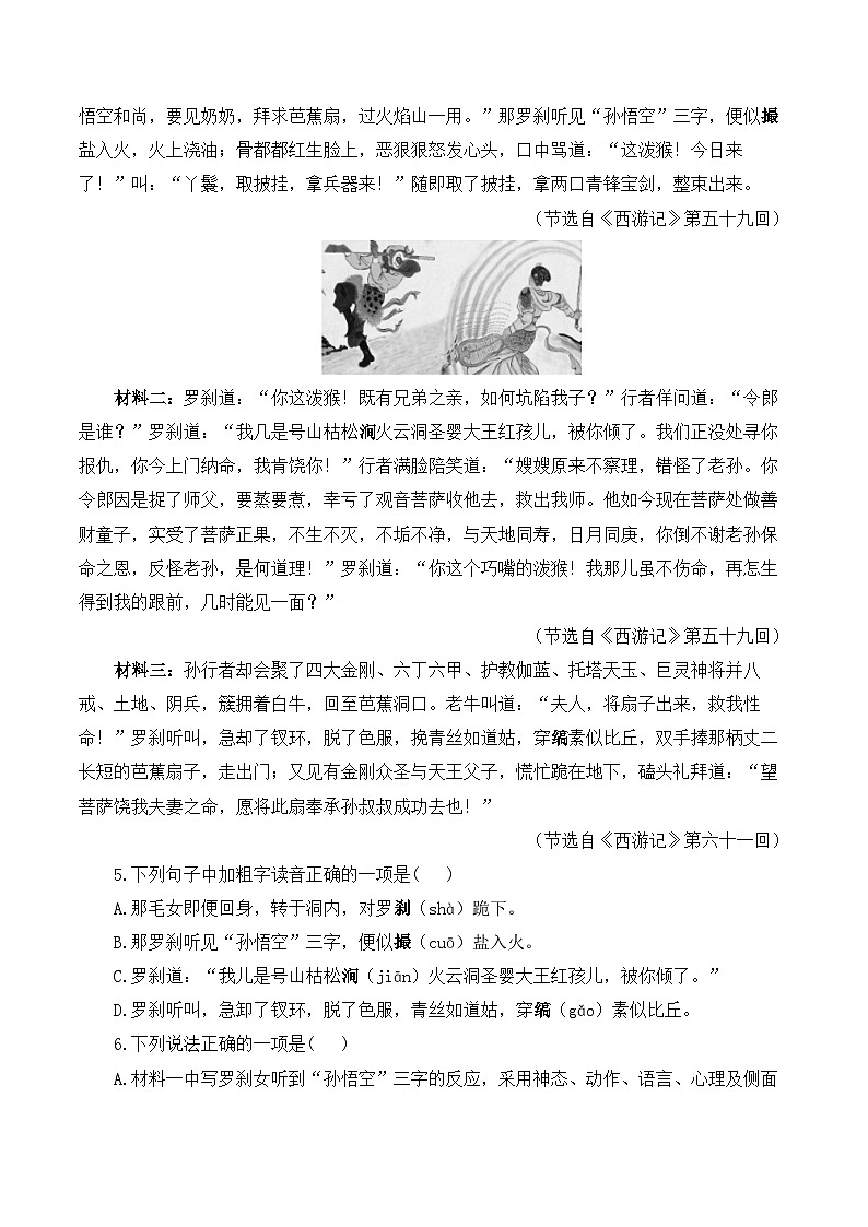 2025年中考语文二轮复习：名著阅读 专题测试卷（含答案解析）第3页