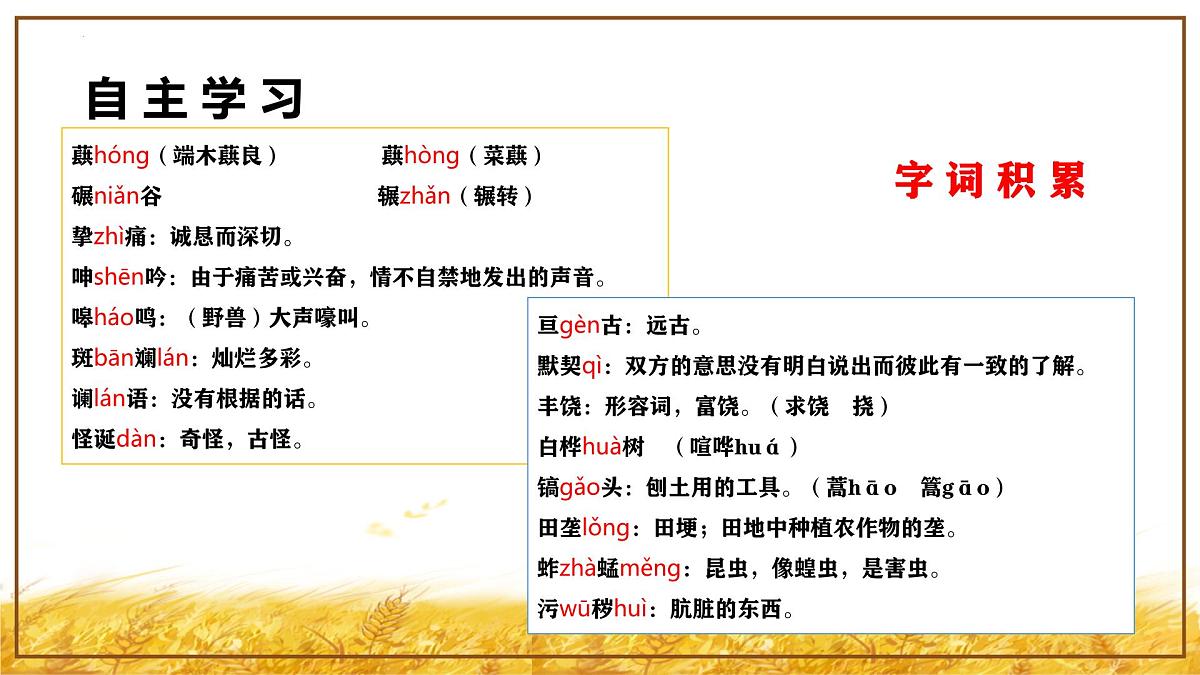 统编版（2024）七年级语文下学期8土地的誓言课件第5页