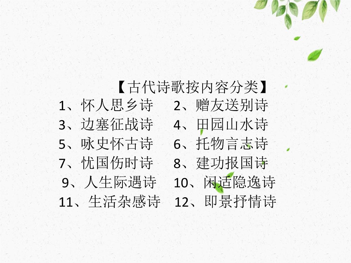 《古诗词鉴赏》课件 初中语文中考复习第2页