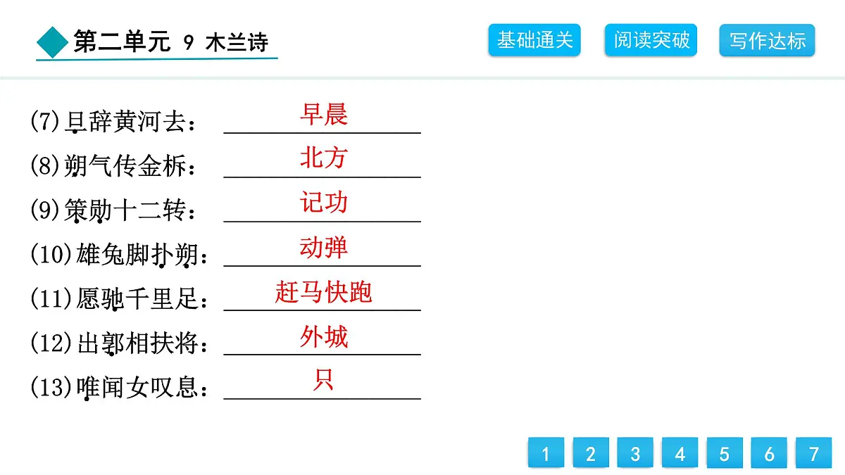 统编版（2024）七年级语文下册9木兰诗课件第4页