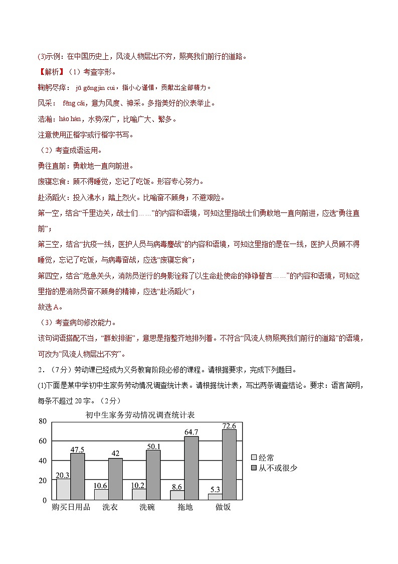 七下语文期末考点串讲 专题15 期末测试夺分卷 真题练习（答案与解释）2024-2025学年（统编版）第2页