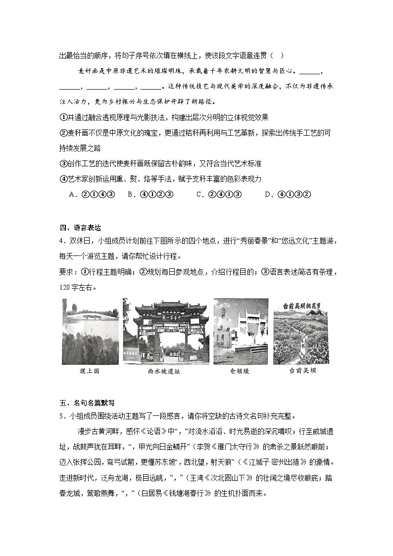 2025年河南省濮阳市中考一模语文试题（含答案）第2页