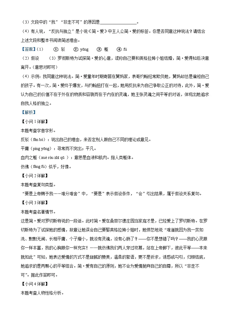 2025年安徽省太和县中考一模语文试题（解析版）第2页