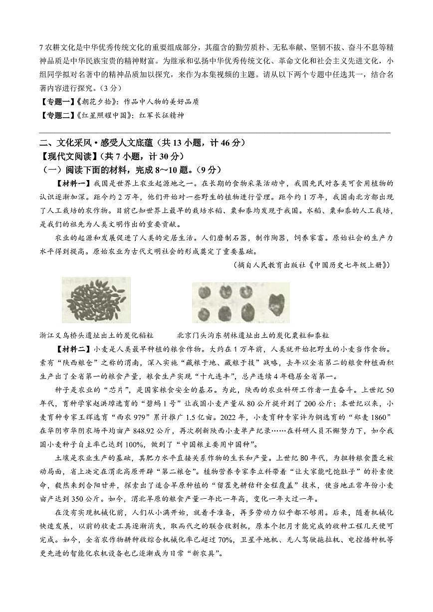 2025年陕西省商洛市中考二模语文试题附答案第2页