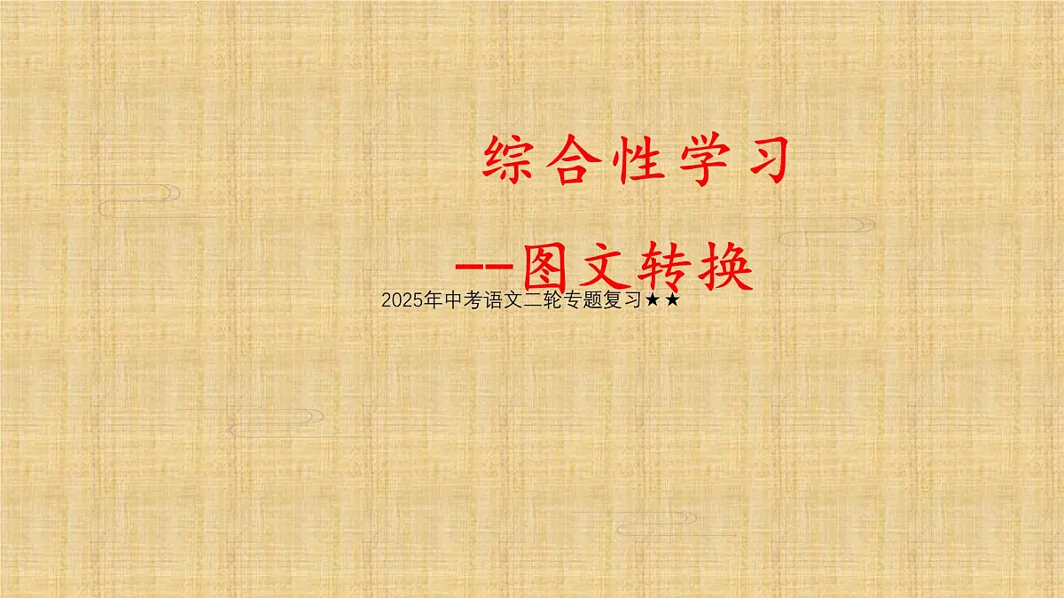 2025年中考语文二轮专题复习 《图文转换》课件第1页